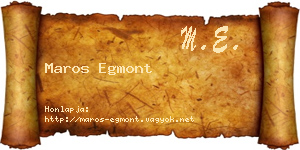 Maros Egmont névjegykártya